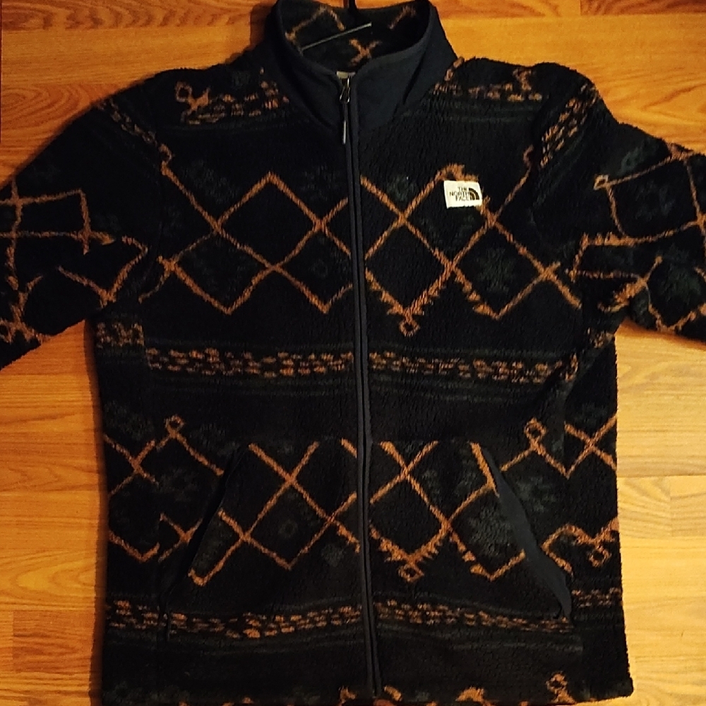 The North Face Black and Brown Fleece Jacket